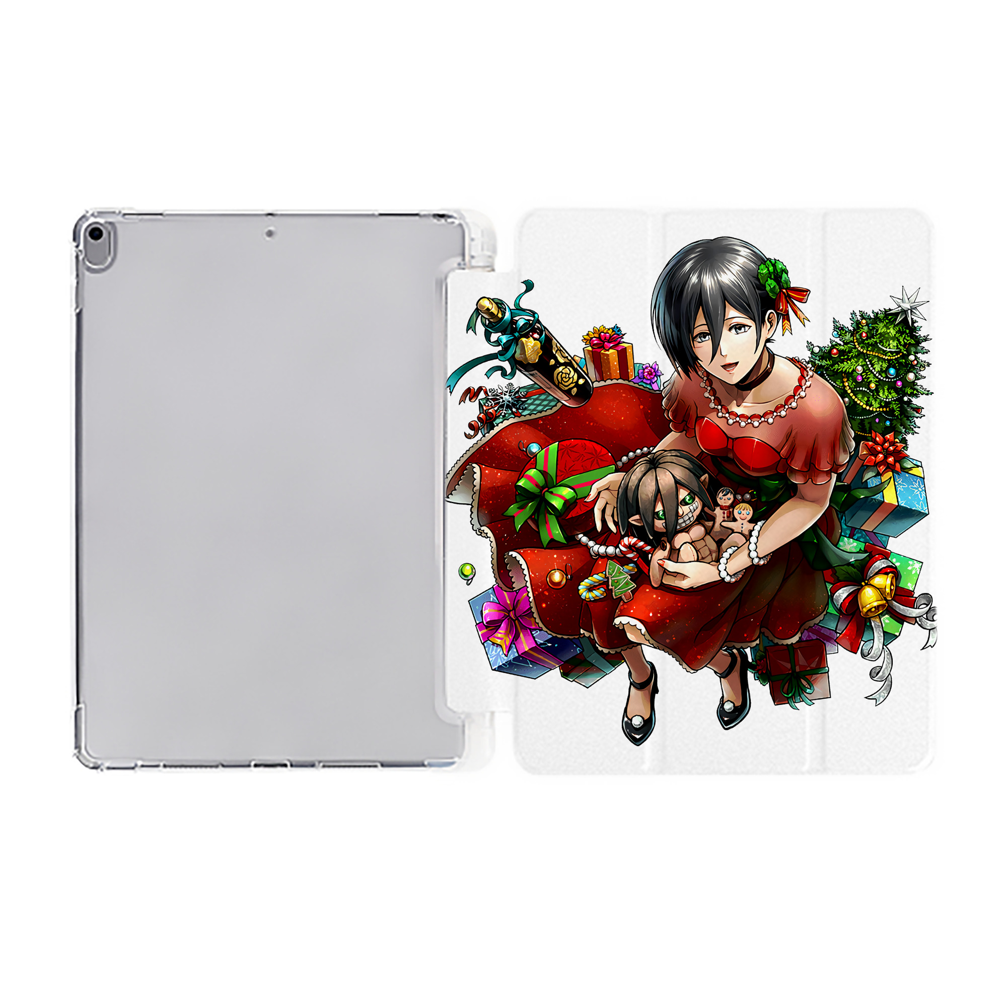 （画像用） 進撃の巨人 ミカサ·アッカーマン Attack on Titan Mikasa Ackerman IPad ケース ペン収納付き 三つ折りスタンド PUレザー×シリコン 対応機種9.5/10.5/10.9インチ